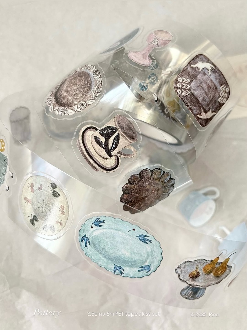 Pion Mini Girl Glossy PET Tape Kiss-Cut - Pottery