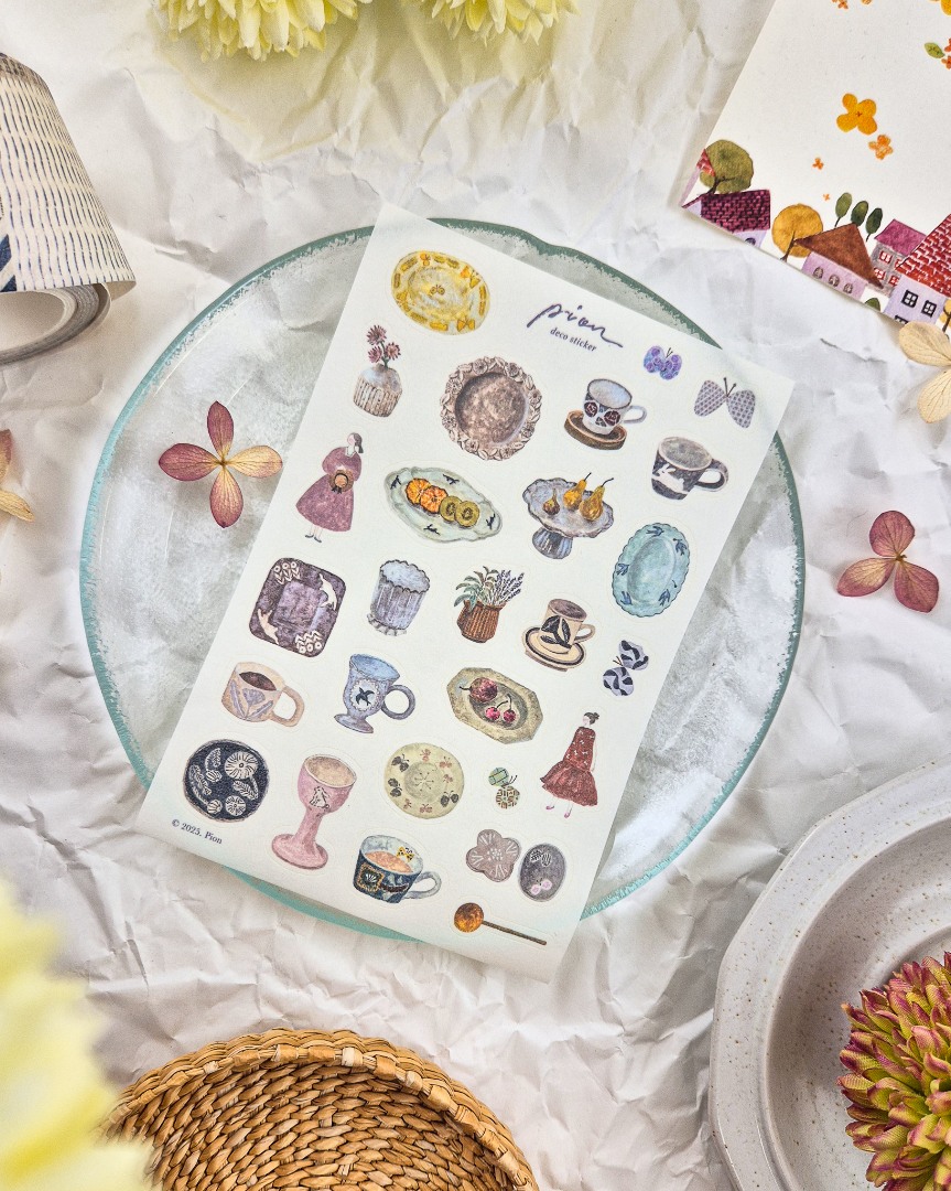 Pion Washi Stickers 1 Sheet - Pottery