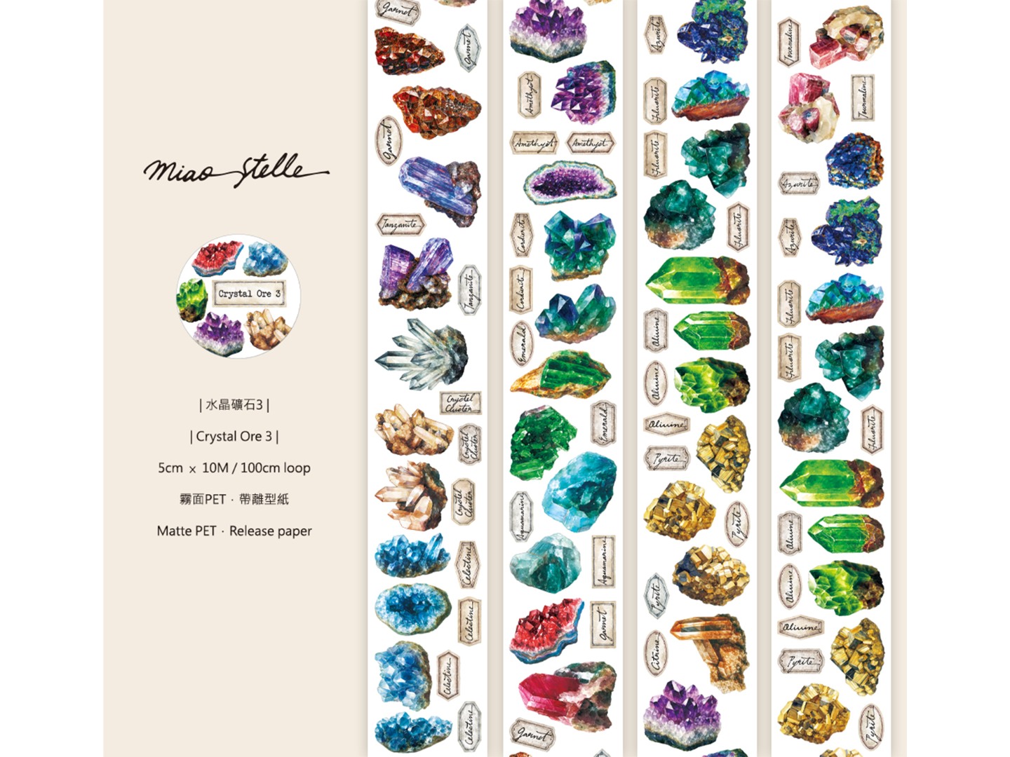 Miaostelle Matte PET Tape - Crystal Ore 3