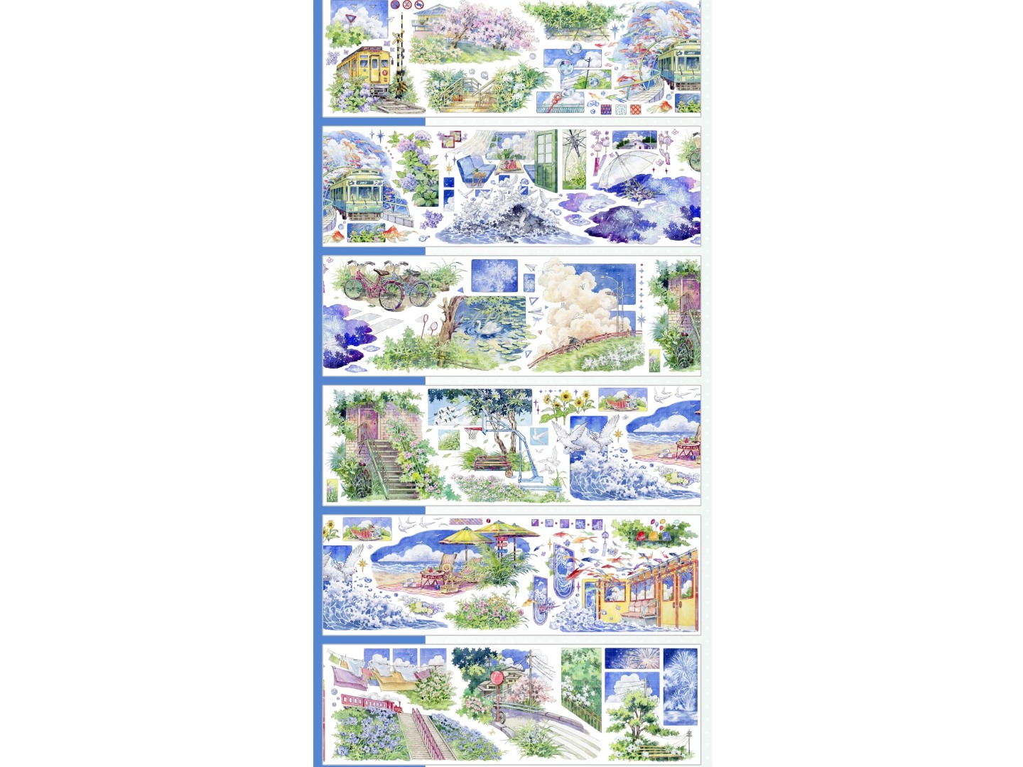 Shine Washi Tape Sample - Seaside Street Dreams