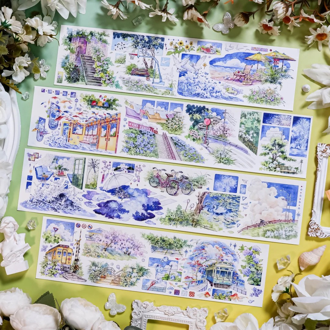 Shine Washi Tape Sample - Seaside Street Dreams