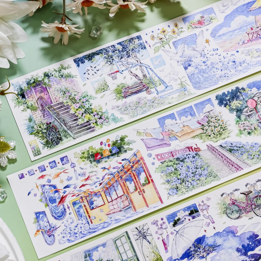 Shine Washi Tape Sample - Seaside Street Dreams