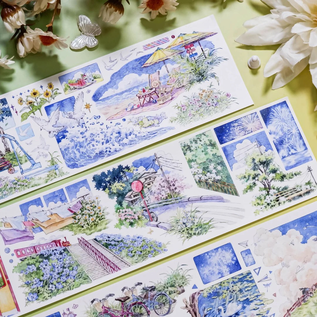 Shine Washi Tape Sample - Seaside Street Dreams