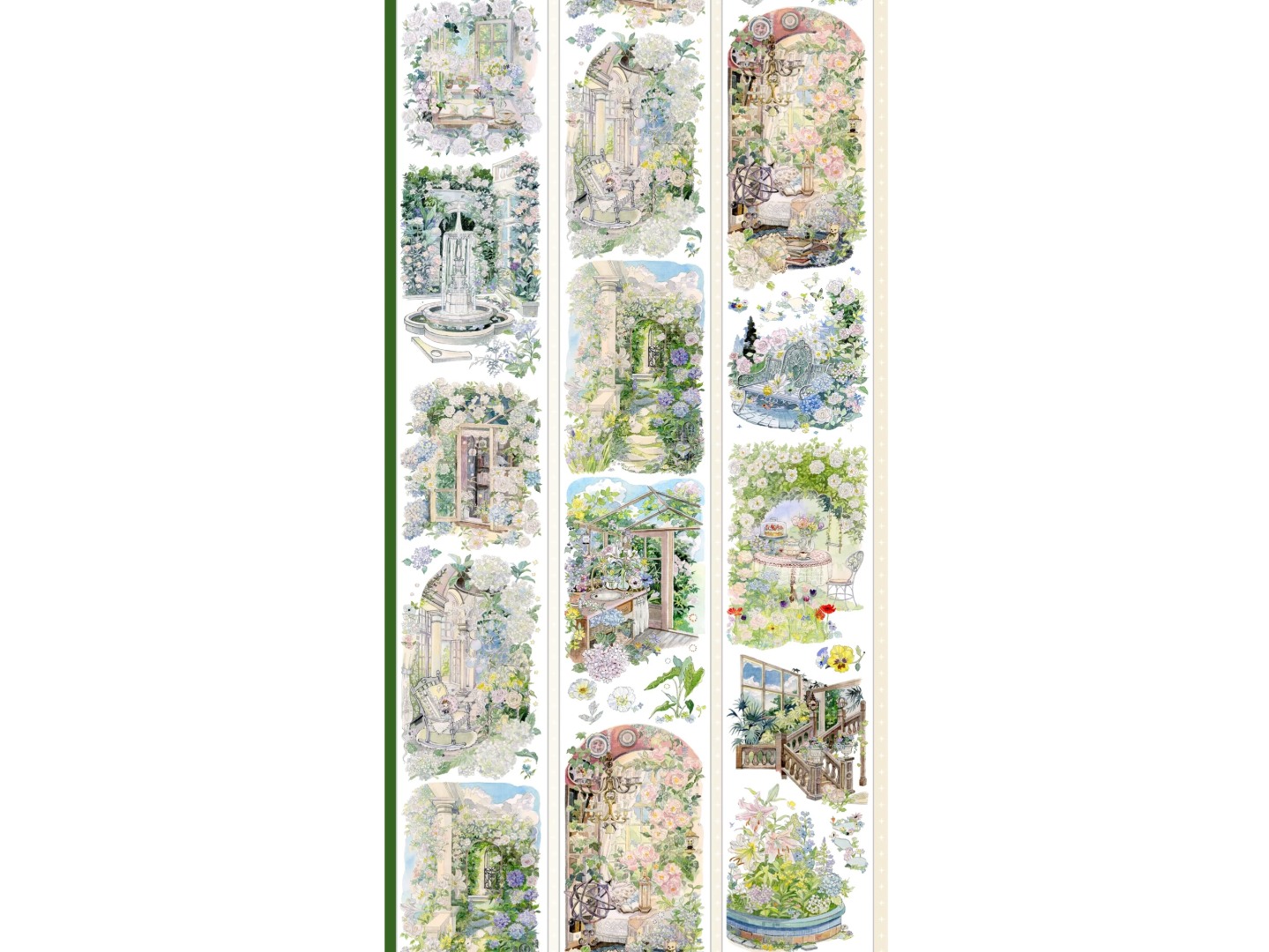 Shine Washi Tape Sample - Green Arcade