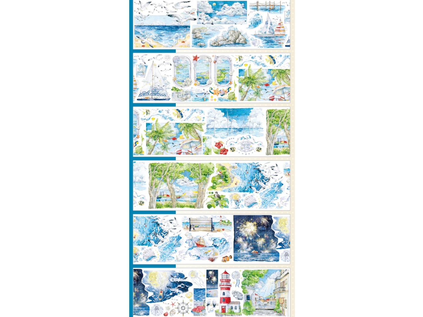 Shine Washi Tape Sample Blue Island - Chasing Waves