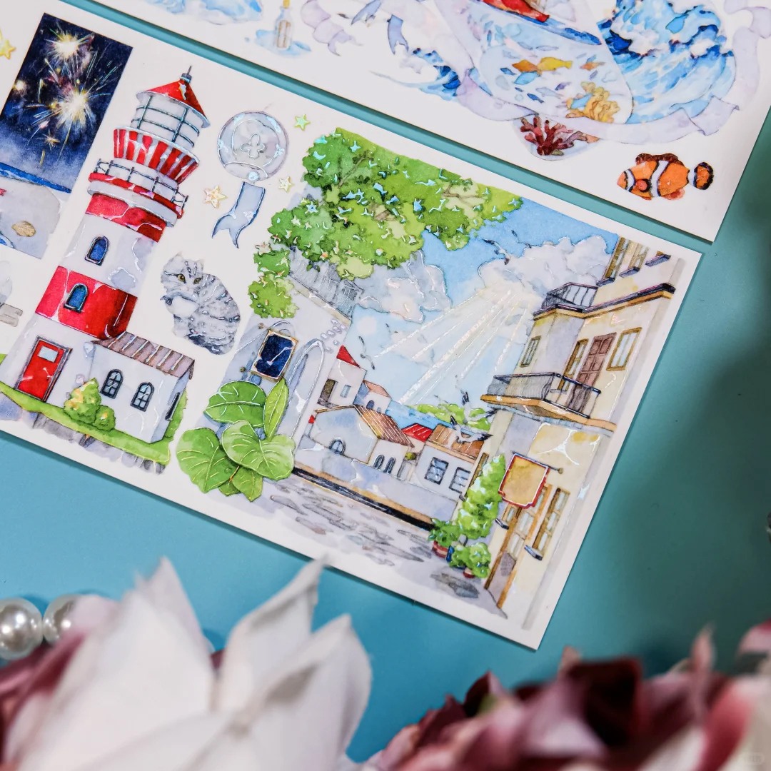 Shine Washi Tape Sample Blue Island - Chasing Waves