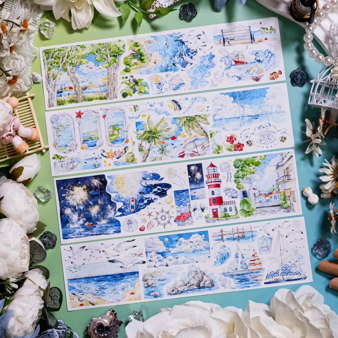 Shine Washi Tape Sample Blue Island - Chasing Waves