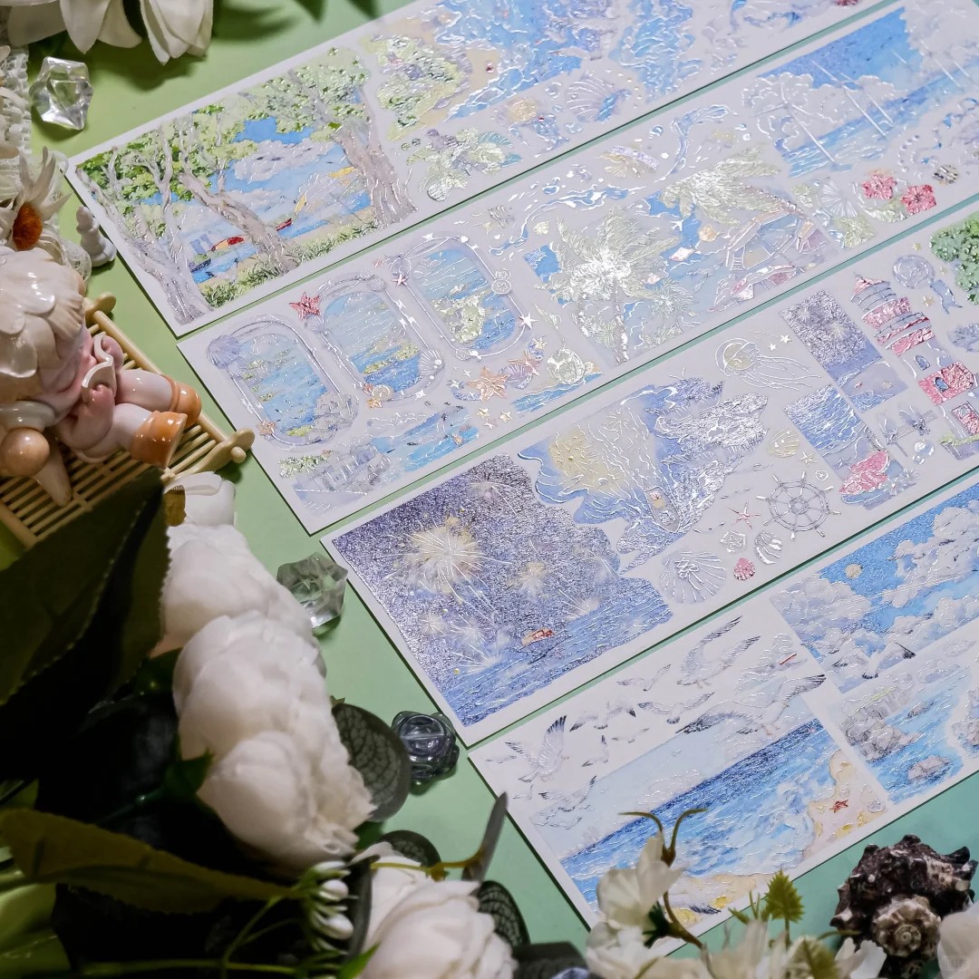 Shine Washi Tape Sample Blue Island - Chasing Waves