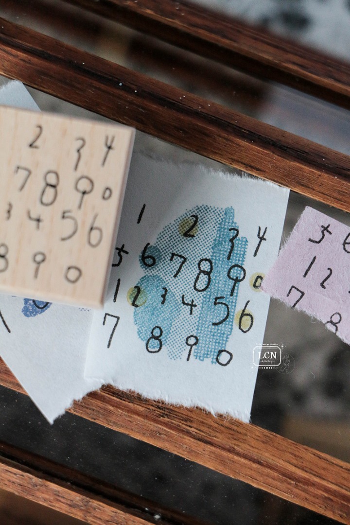 Lin Chia Ning Wooden Rubber Stamp - Hand Drawn Numbers