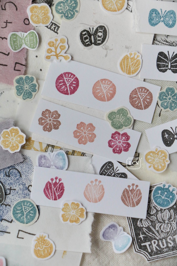 Lin Chia Ning Wooden Rubber Stamp Set - Wagashi Flowers
