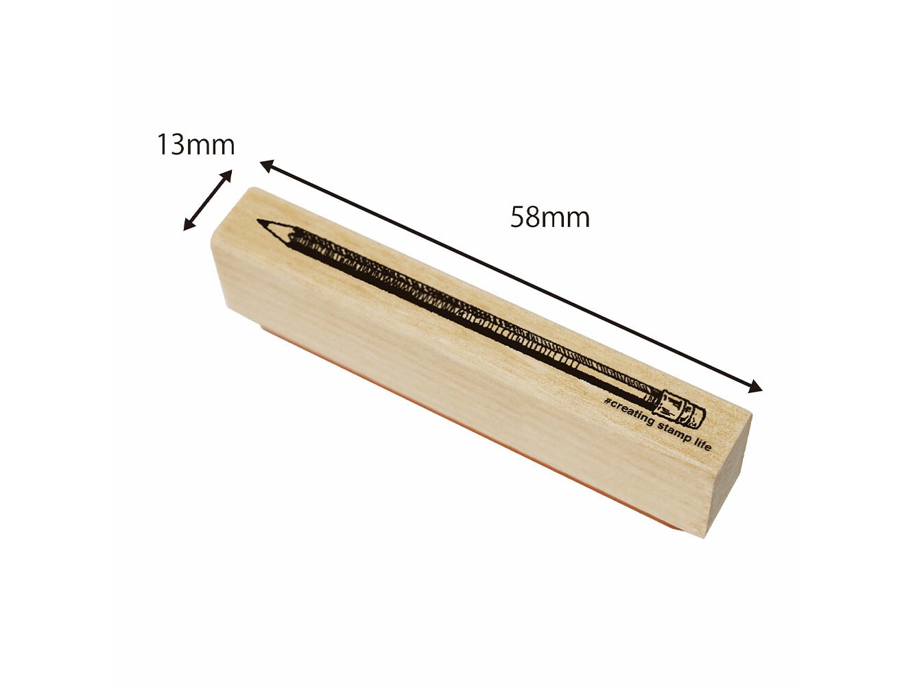 Kodomo no Kao Wooden Rubber Stamp - Pencil