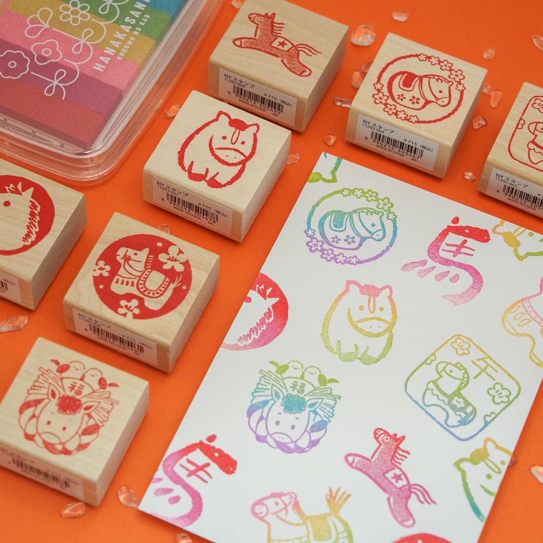 Kodomo no Kao 2026 Horse Wooden Rubber Stamp - Atelier Naco