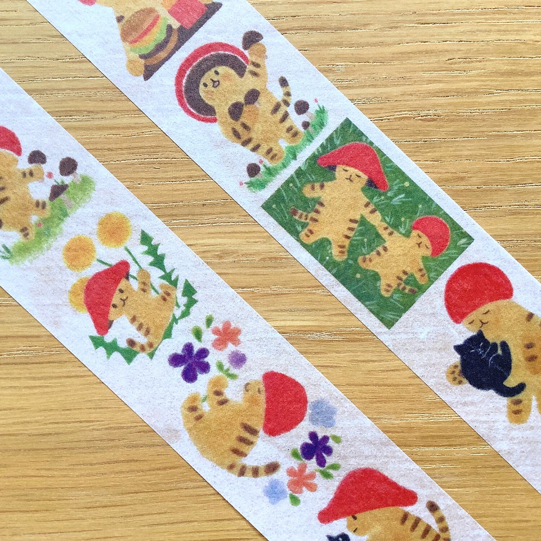 4Legs Washi Tape - Mushroom Cat 2