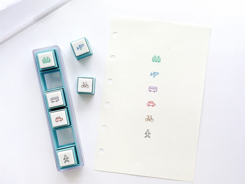 Kodomo no Kao Pochitto Pick Stamp - Vehicles