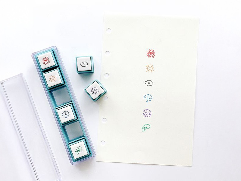 Kodomo no Kao Pochitto Pick Stamp - Weather