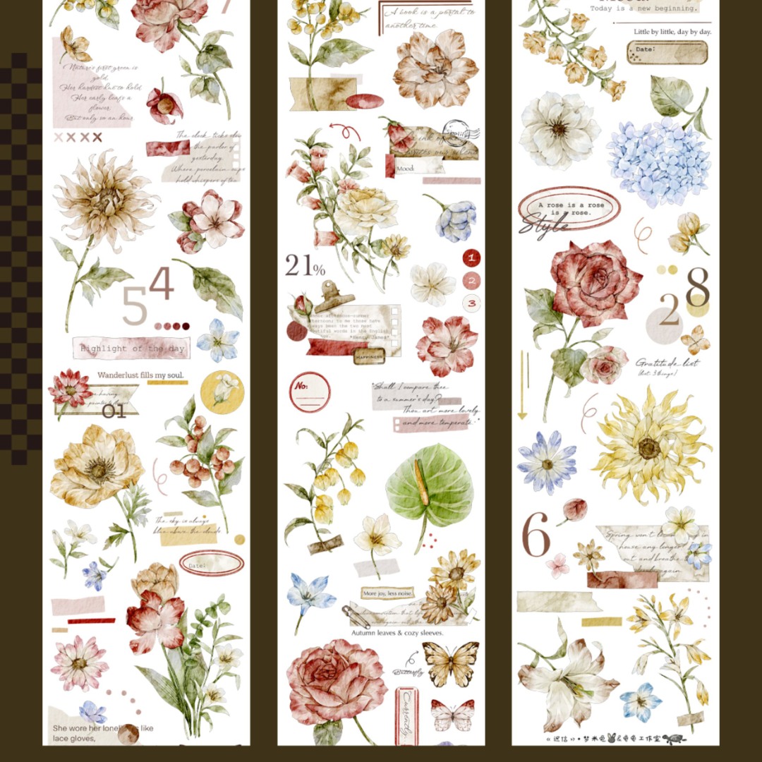 Turtle Studio Washi Tape Sample - Delayed Letters