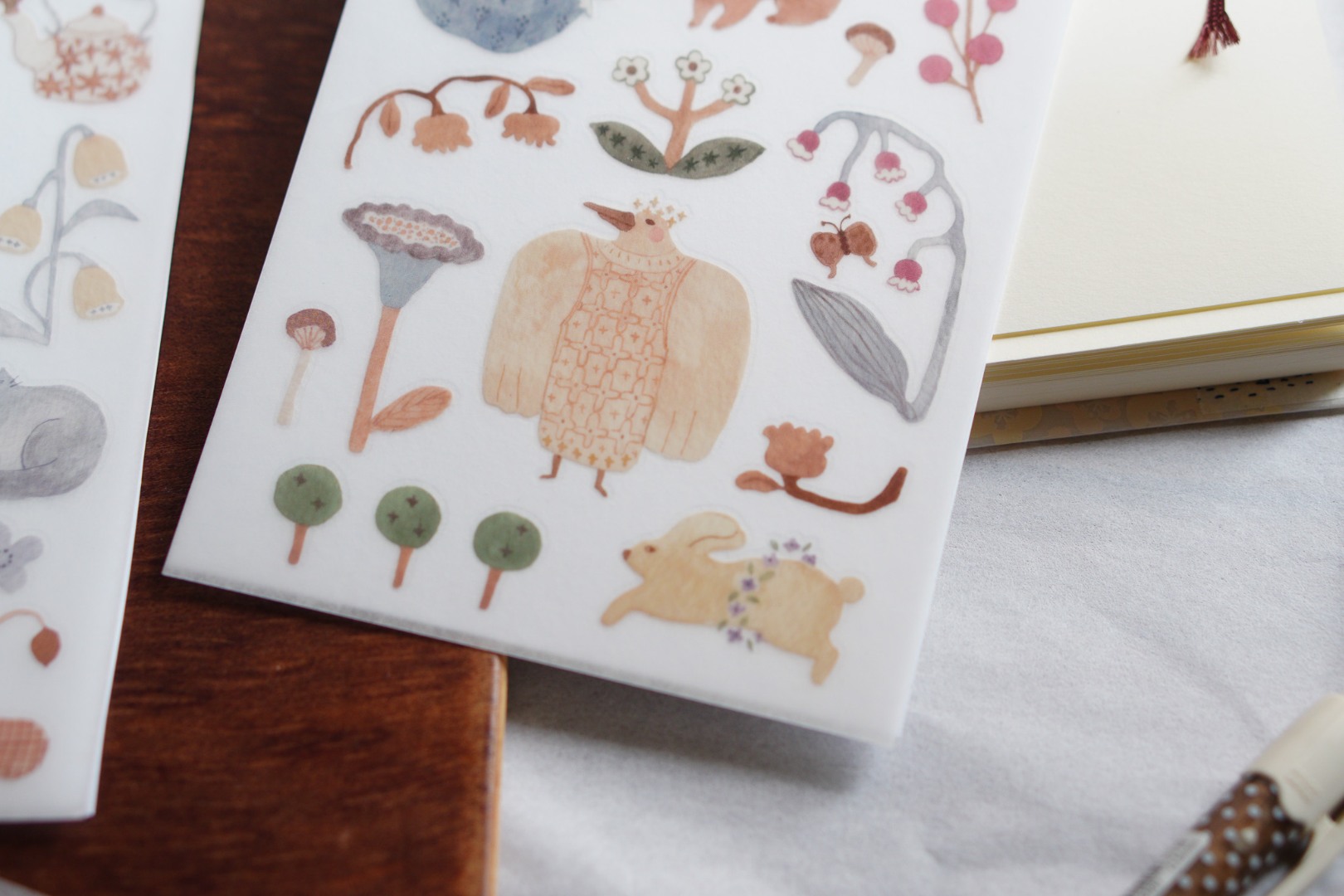 Ivy Snow Rub-On Stickers - Blooming