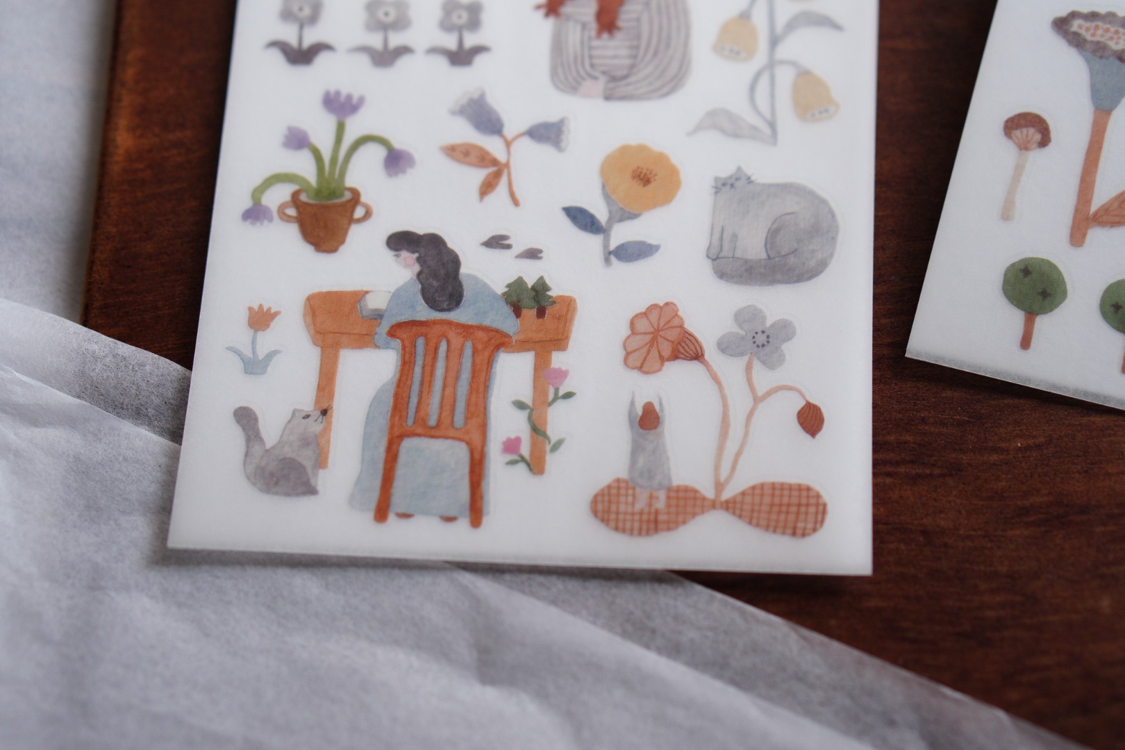 Ivy Snow Rub-On Stickers - Indigo