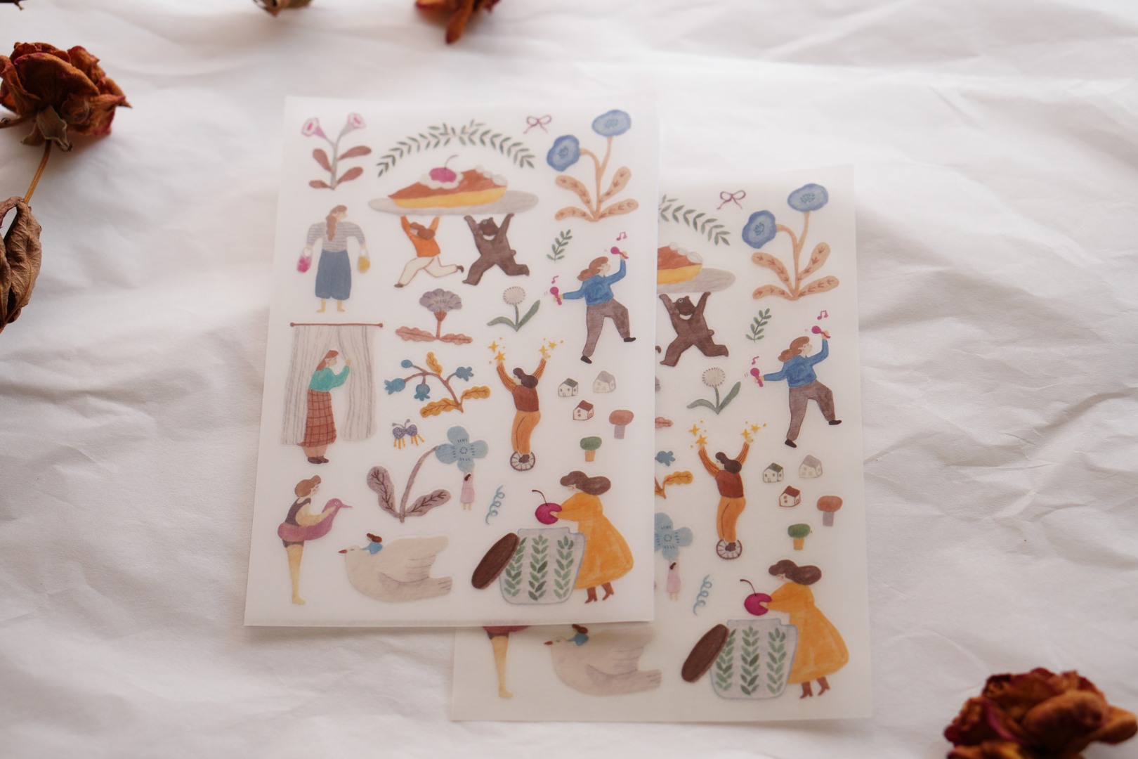 Ivy Snow Rub-On Stickers - A Lovely Day