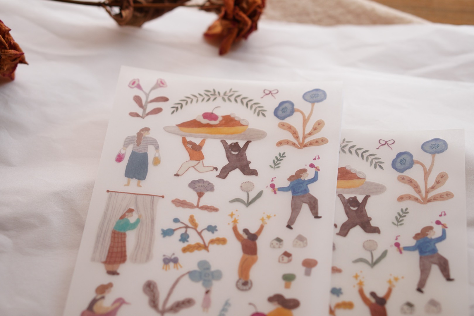 Ivy Snow Rub-On Stickers - A Lovely Day