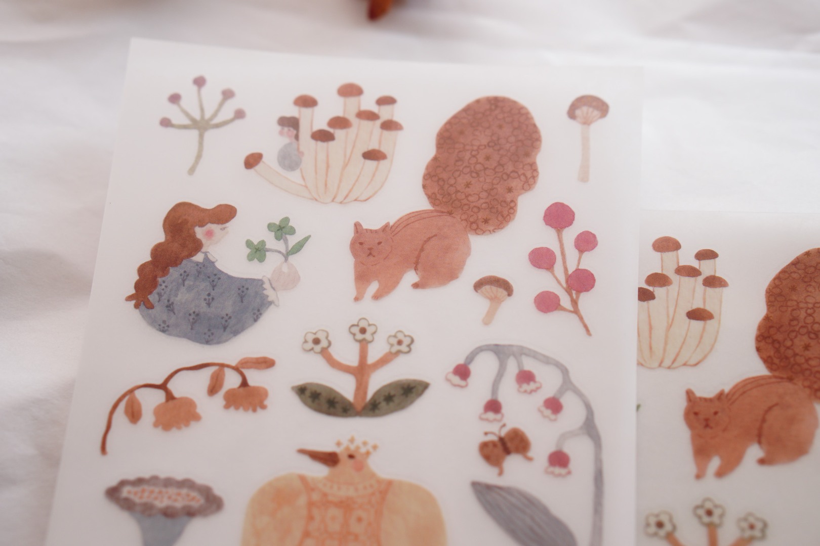 Ivy Snow Rub-On Stickers - Blooming