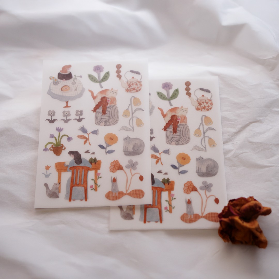 Ivy Snow Rub-On Stickers - Indigo