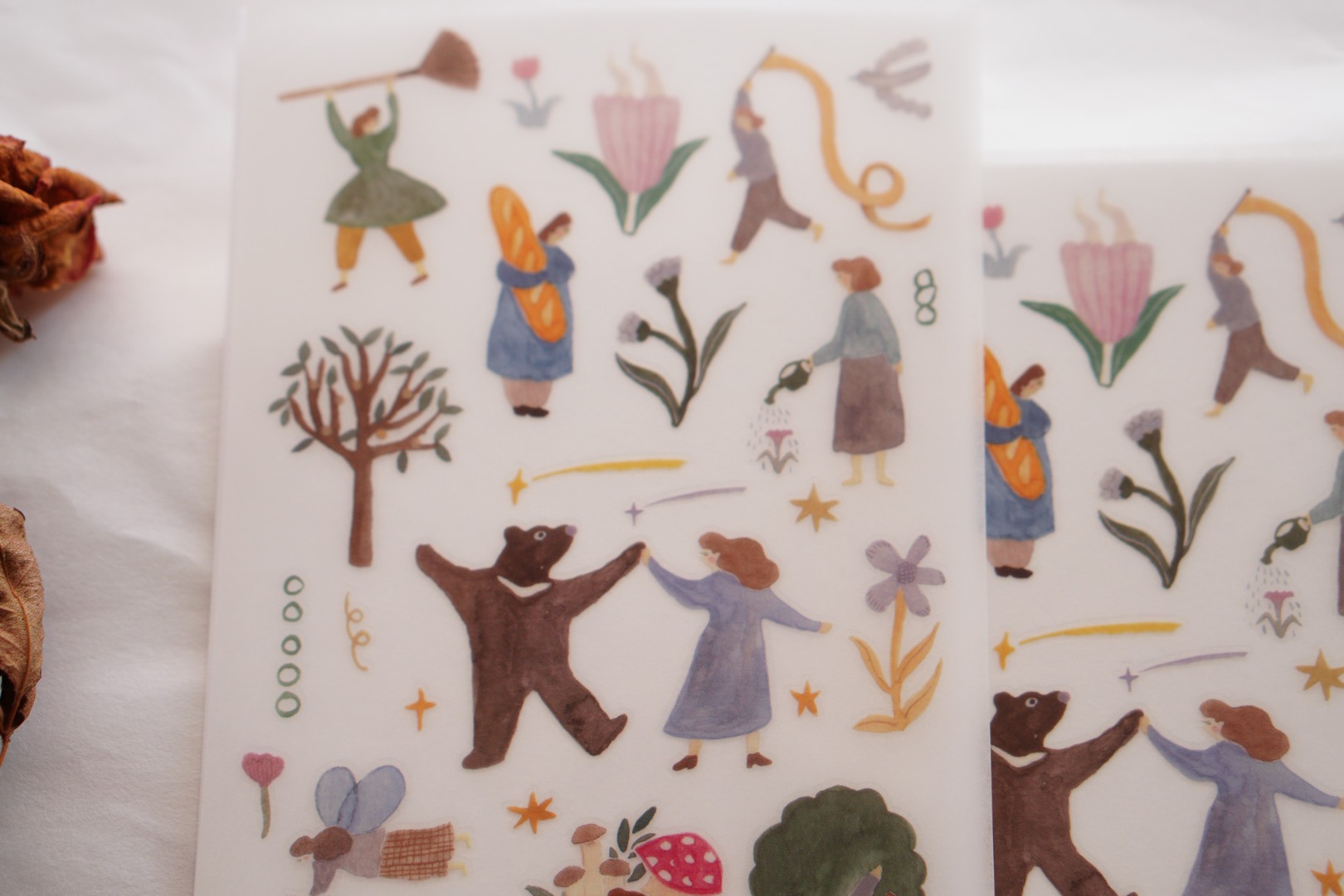 Ivy Snow Rub-On Stickers - Daydream