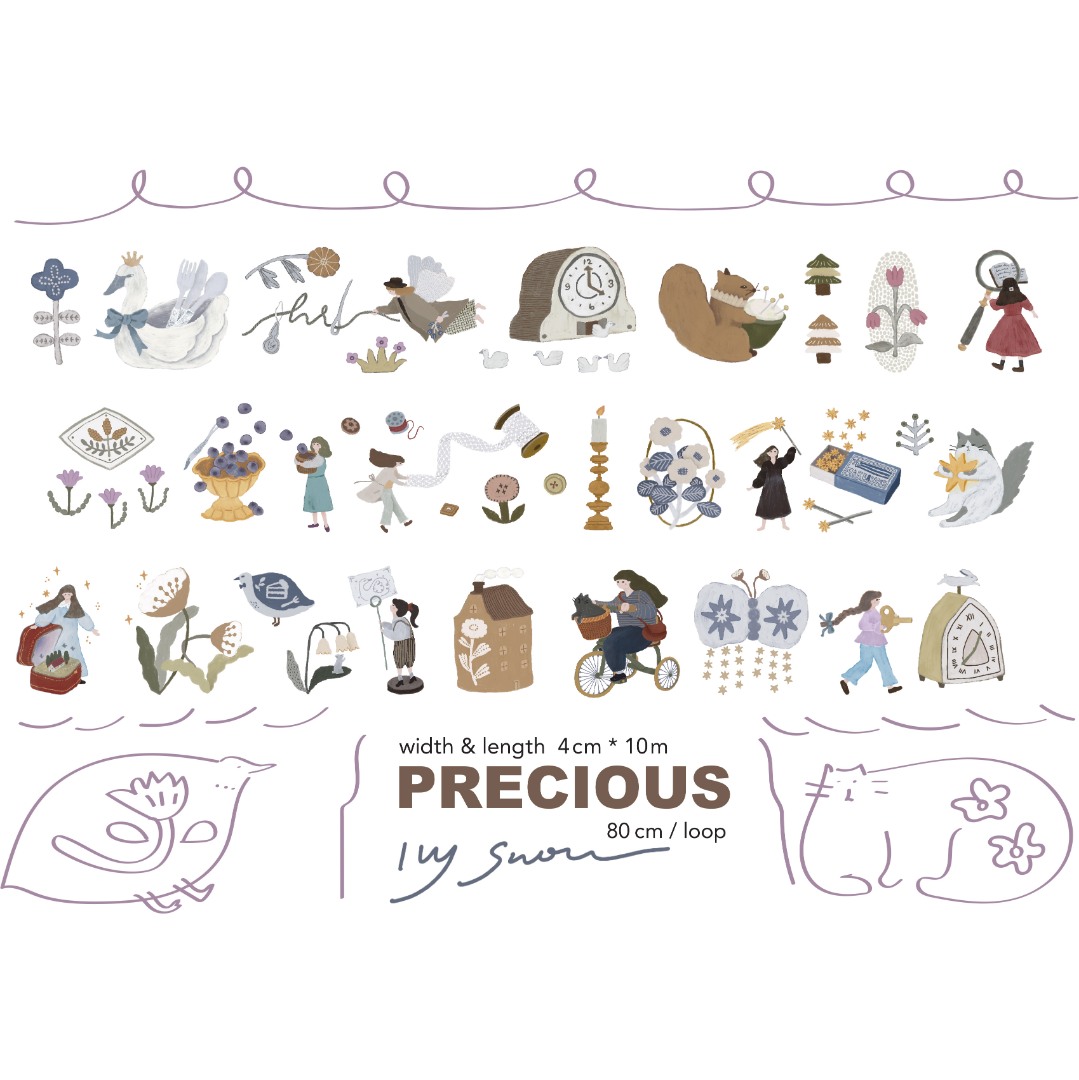 Ivy Snow Matte PET Tape - Precious