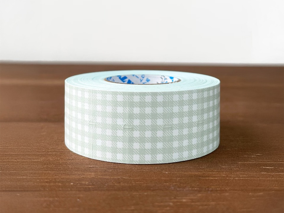 Stamp Marche Label Sticker Gingham Check - Gray