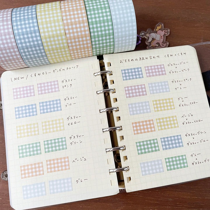 Stamp Marche Label Sticker Gingham Check - Dusty Green