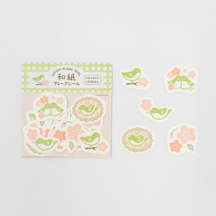 Furukawa Sticker Flakes QSA353 - Cherry Blossoms And Birds