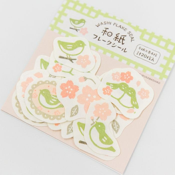 Furukawa Sticker Flakes QSA353 - Cherry Blossoms And Birds