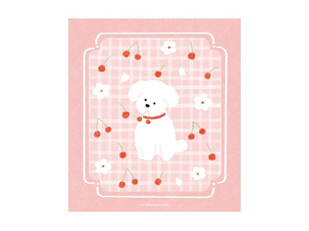 Furukawa Memo Pad LM388 - Cherries and White Dog