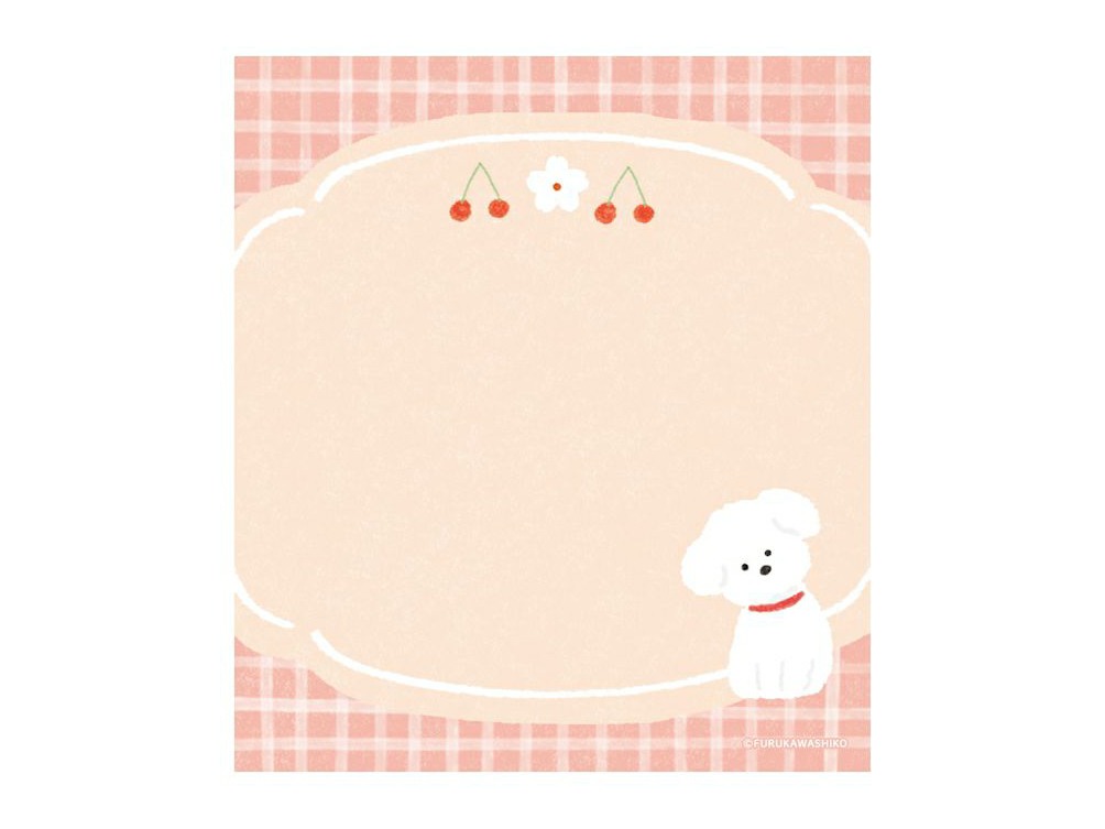 Furukawa Memo Pad LM388 - Cherries and White Dog