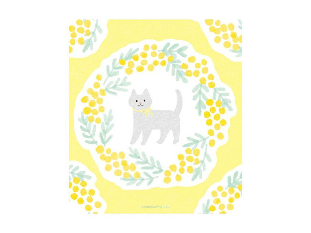 Furukawa Memo Pad LM389 - Mimosa And Cat