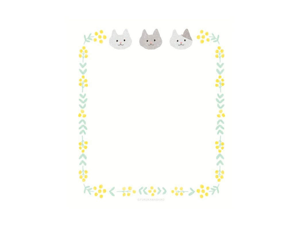 Furukawa Memo Pad LM389 - Mimosa And Cat