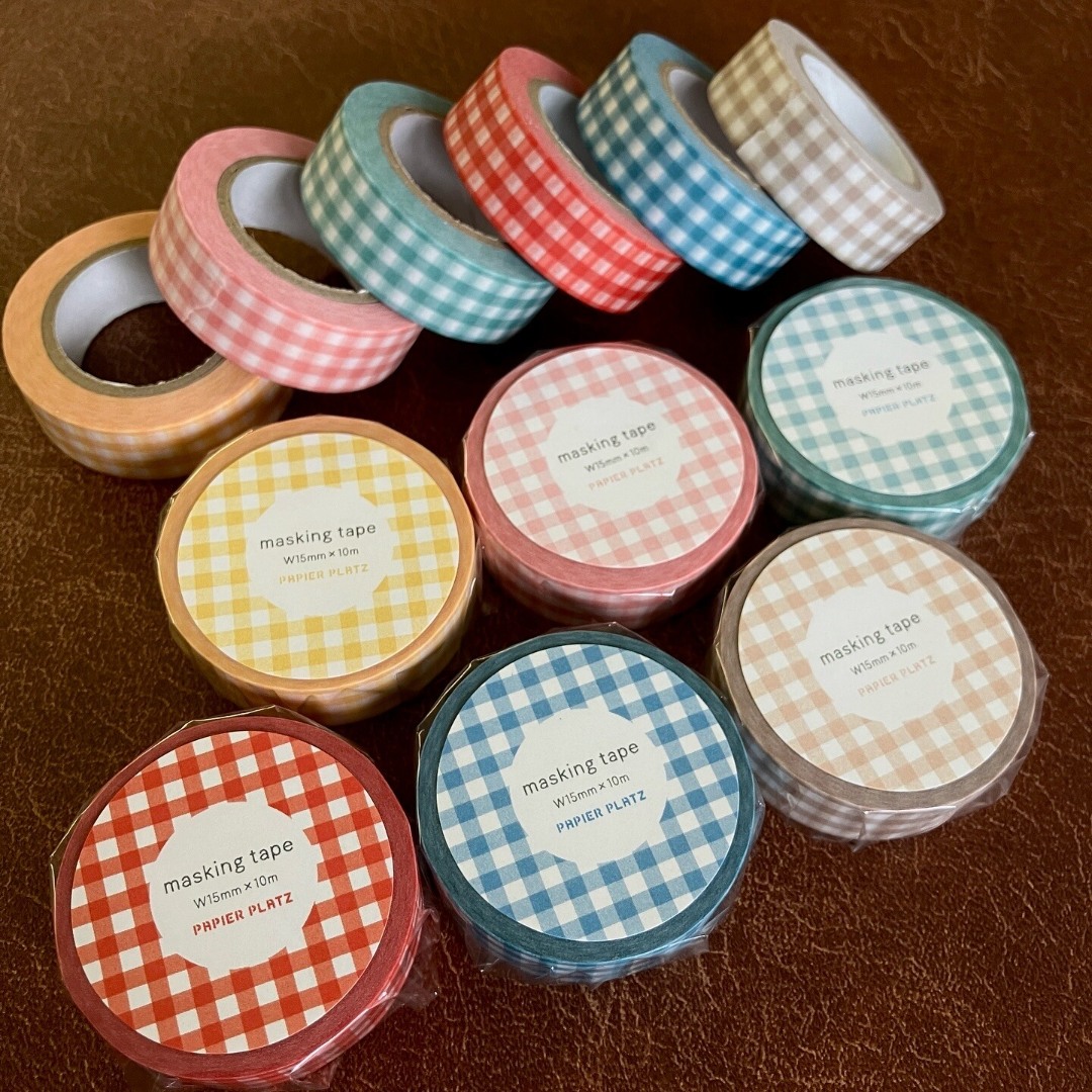 Papier Platz Washi Tape Gingham Check - Pink
