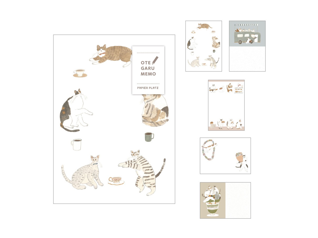 Papier Platz x Tobimatsu Shoichiro Otegaru Memo Pad - Cat Paradise