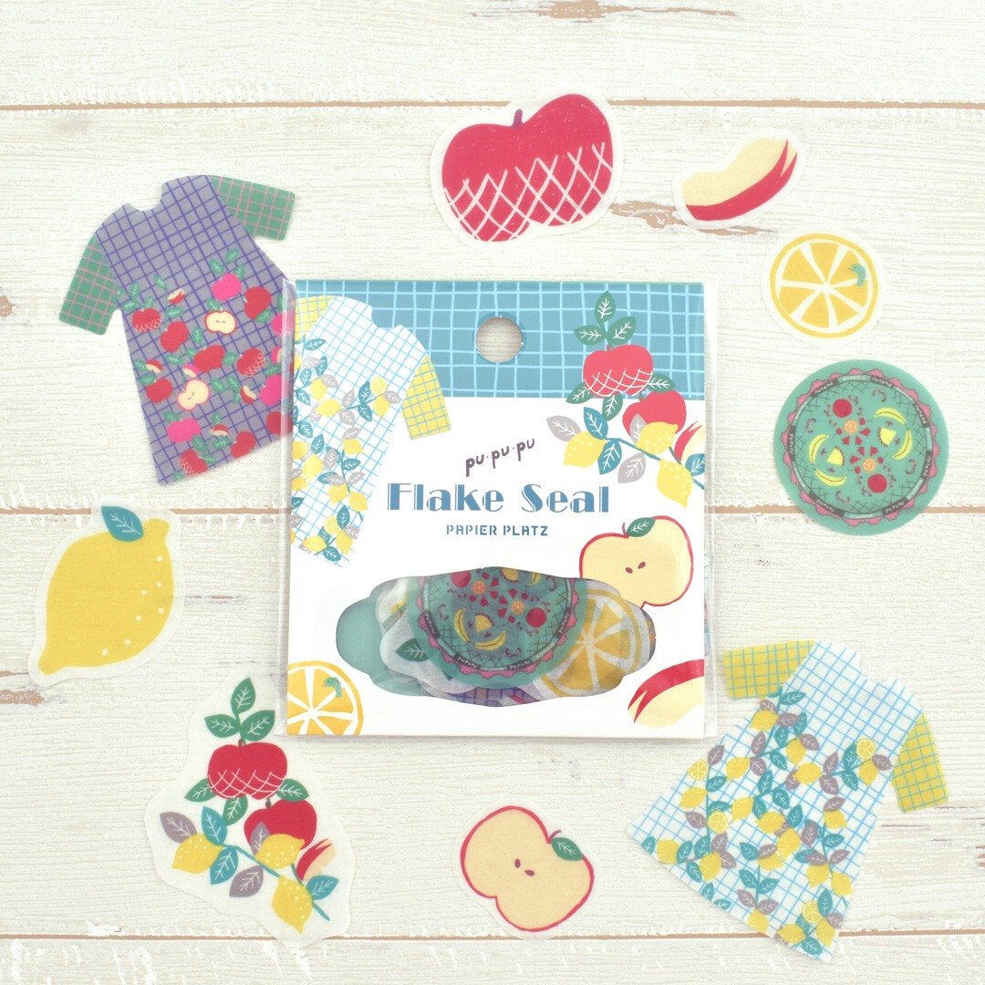 Papier Platz x PUPUPU Flake Stickers - Lemon And Apple