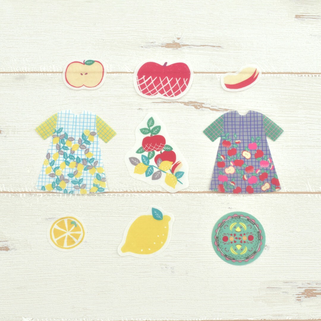 Papier Platz x PUPUPU Flake Stickers - Lemon And Apple
