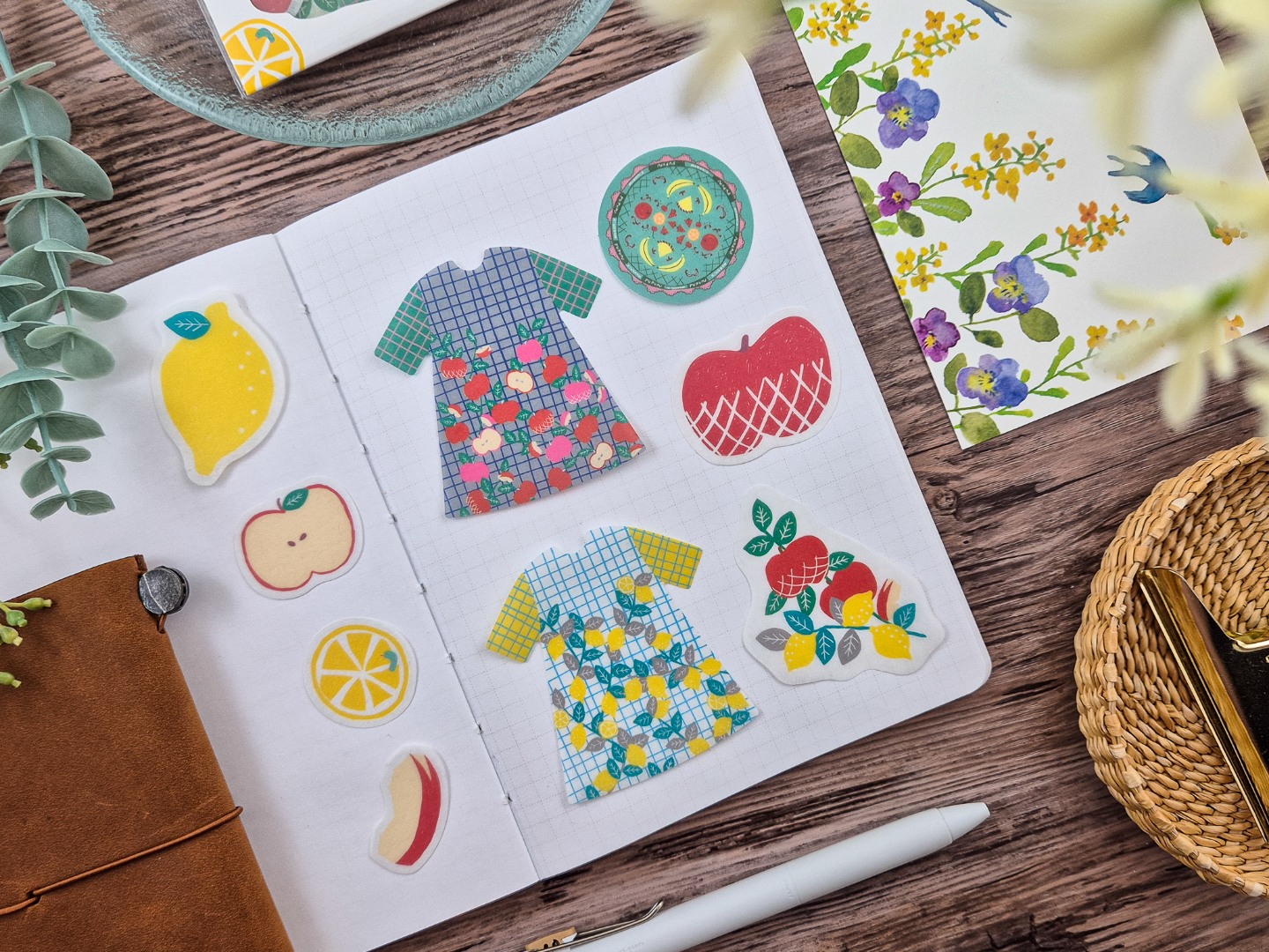 Papier Platz x PUPUPU Flake Stickers - Lemon And Apple