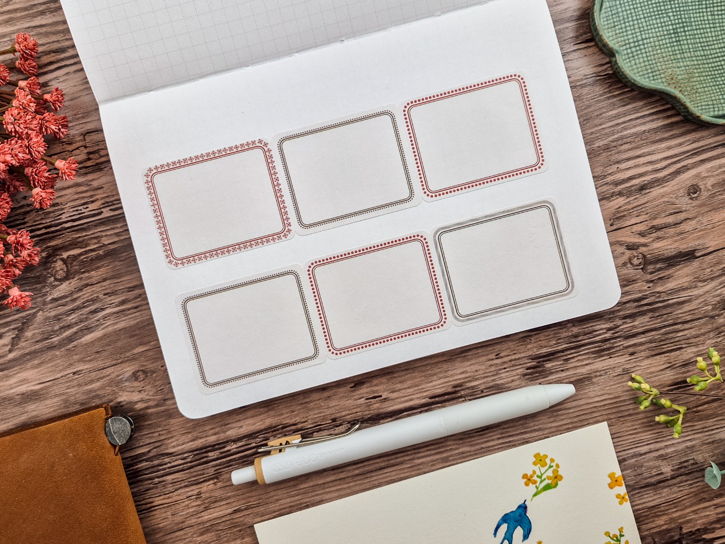 Papier Platz Rolled Sticky Notes - Classic Frame Red