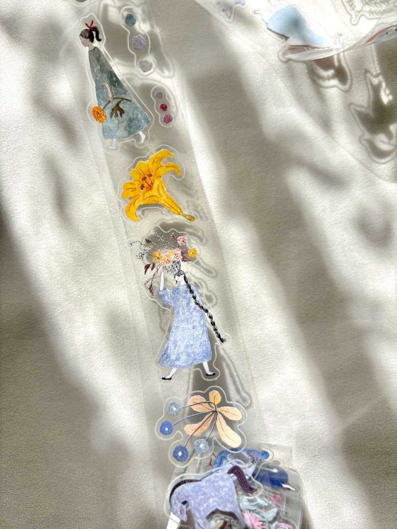 Pion Kiss-Cut PET Tape Mini Girl - Blooming