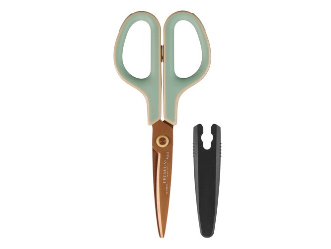 PLUS Fitcut Curve Scissors Premium Titanium-Coated Retro Colour - Green
