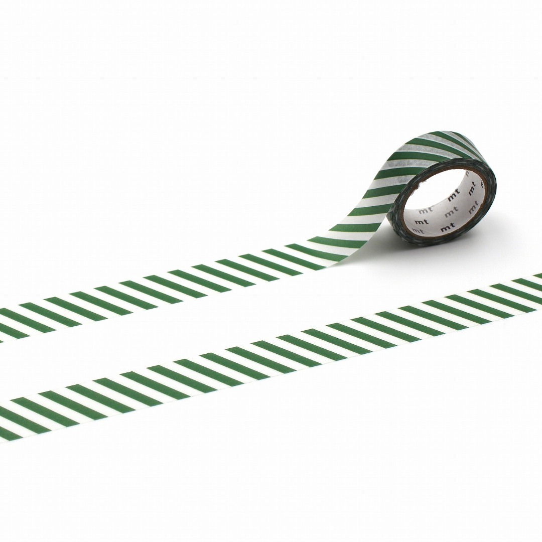 mt Washi Tape Stripe - Deep Green