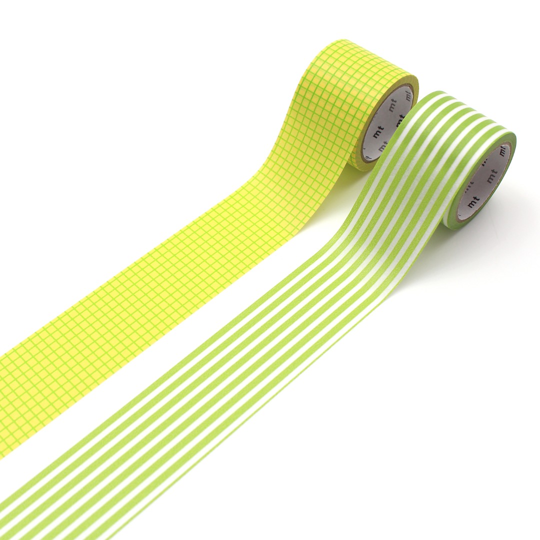 mt Wide Washi Tape Set - Yellow Green