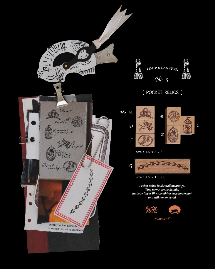 Pre-Order Kurukynki Wooden Rubber Stamp Loop And Lantern - Pocket Relics