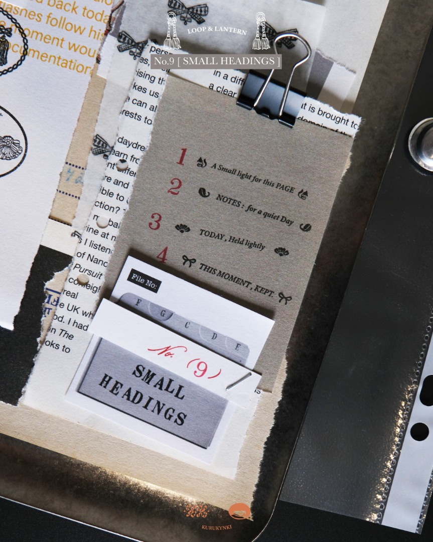 Pre-Order Kurukynki Wooden Rubber Stamp Loop And Lantern - Small Headings