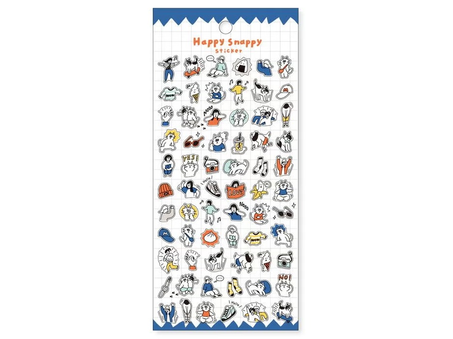 Pre-Order Mindwave Clear Sticker Sheet Happy Snappy 82131 - Blue