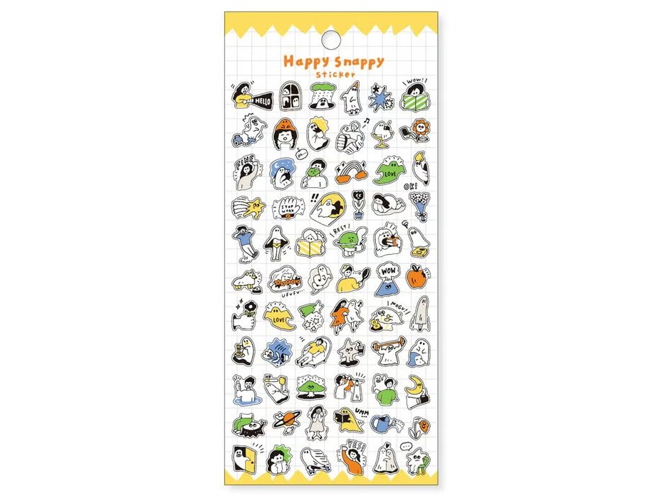Pre-Order Mindwave Clear Sticker Sheet Happy Snappy 82133 - Yellow